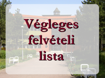 Végleges felvételi lista